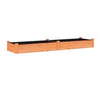 vidaXL Jardinera arriate con Forro Madera Abeto marrón 240x60x25 cm