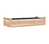 vidaXL Jardinera arriate de madera maciza abeto con forro 120x45x25 cm