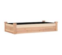 vidaXL Jardinera arriate con Forro Madera Maciza Abeto 120x60x25 cm, Jardinera de Verduras, arriate de Madera Maciza, macetero de Hierbas