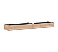 vidaXL Jardinera arriate de madera maciza de abeto con forro 240x45x25 cm