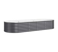 vidaXL Jardinera Arriate Elevado Macetero Maceta Tiesto Soporte para Plantas Vegetales Hierbas Acero Galvanizado Antracita 224x80x36 cm