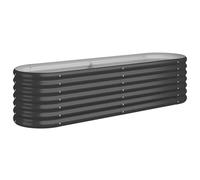vidaXL Jardinera Arriate Elevado Macetero Maceta Tiesto Soporte para Plantas Vegetales Hierbas Acero con Recubrimiento Polvo Antracita 152x40x36 cm