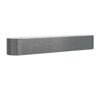 vidaXL Jardinera Arriate Elevado Macetero Maceta Tiesto Soporte para Plantas Vegetales Hierbas Acero con Recubrimiento Polvo Antracita 440x80x68 cm