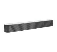 vidaXL Jardinera Arriate Elevado Macetero Maceta Tiesto Soporte para Plantas Vegetales Hierbas Acero Galvanizado Antracita 332x40x36 cm