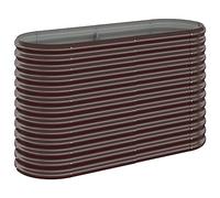 vidaXL Jardinera Arriate Elevado Macetero Maceta Tiesto Soporte para Plantas Vegetales Hierbas Acero Galvanizado Marrón 114x40x68cm