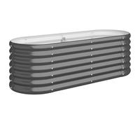 vidaXL Jardinera Arriate Elevado Macetero Maceta Tiesto Soporte para Plantas Vegetales Hierbas Acero Galvanizado Antracita 114x40x36 cm