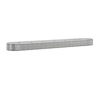vidaXL Jardinera Arriate Elevado Macetero Maceta Tiesto Soporte para Plantas Vegetales Hierbas Acero Galvanizado Plateado 544x100x36 cm