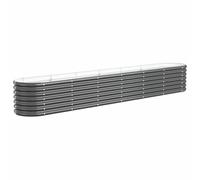 vidaXL Jardinera Arriate Elevado Macetero Maceta Tiesto Soporte para Plantas Vegetales Hierbas Acero Galvanizado Antracita 260x40x36 cm