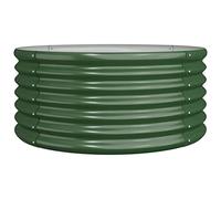 vidaXL Jardinera Arriate Elevado Macetero Maceta Tiesto Soporte para Plantas Vegetales Hierbas de Acero Galvanizado Verde 80x80x36 cm