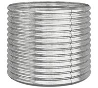 vidaXL Jardinera Arriate Elevado Macetero Maceta Tiesto Soporte para Plantas Vegetales Hierbas de Acero Galvanizado Plateado 80x80x68 cm