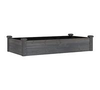 vidaXL Jardinera arriate Forro Madera Maciza Abeto Gris 120x60x25 cm