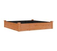 vidaXL Jardinera arriate madera maciza abeto marrón 120x120x25 cm