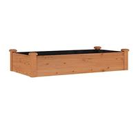 vidaXL Jardinera arriate Forro Madera Maciza Abeto marrón 120x60x25 cm, Jardinera de Verduras, arriate de Madera Maciza, macetero de Hierbas
