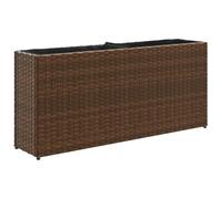 vidaXL Jardinera con 2 maceteros de ratán sintético marrón 90x20x40 cm, Jardinera de Exterior, Jardinera para Flores, macetero para Tomates