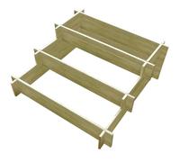 vidaXL Jardinera con 3 niveles de madera impregnada 90x90x35 cm
