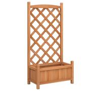 vidaXL Jardinera con Enrejado de Madera Maciza de Abeto marrón