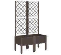 vidaXL Jardinera con Enrejado, Maceta para Plantas Flores Verduras, Macetero de Hierbas, Arriate para Jardín Patio Terraza Balcón, PP Marrón