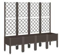 vidaXL Jardinera con Enrejado, Maceta para Verduras Plantas Flores, Macetero de Hierbas, Arriate para Jardín Patio Balcón Terraza, PP Marrón