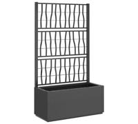 vidaXL Jardinera con enrejado PP gris oscuro 80x36x140 cm