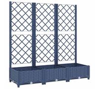 vidaXL Jardinera con Enrejado, Macetero de Plantas Flores, Maceta de Hierbas, Arriate para Jardín Patio Balcón Terraza, PP Azul Gris 120x40x121,5 cm