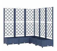 vidaXL Jardinera con Enrejado, Macetero de Plantas Flores, Maceta de Hierbas, Arriate para Jardín Patio Balcón Terraza, PP Azul Gris 120x120x121,5 cm