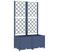 vidaXL Jardinera con Enrejado, Macetero de Plantas Flores, Maceta de Hierbas, Arriate para Jardín Patio Balcón Terraza, PP Azul Gris 80x40x136 cm
