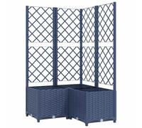 vidaXL Jardinera con Enrejado, Macetero de Plantas Flores, Maceta de Hierbas, Arriate para Jardín Patio Balcón Terraza, PP Azul Gris 80x80x136 cm