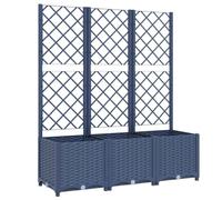 vidaXL Jardinera con Enrejado, Macetero de Plantas Flores, Maceta de Hierbas, Arriate para Jardín Patio Balcón Terraza, PP Azul Gris 120x40x136 cm