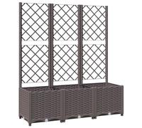 vidaXL Macetero con enrejado, jardinera, macetero, jardinera, jardinera, enrejado, color marrón, 120 x 40 x 136 cm, polipropileno