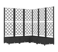vidaXL Jardinera con Enrejado Macetero Soporte Caja Plantador Flores Plantas Jardín Patio Terraza Balcón Decoración PP Negro 120x120x121,5 cm