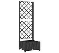 vidaXL Jardinera con Enrejado Macetero Soporte Caja Plantador Flores Plantas Jardín Patio Terraza Balcón Decoración PP Negro 40x40x121,5 cm