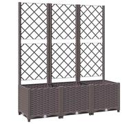 vidaXL Macetero con enrejado, jardinera, macetero, jardinera, jardinera, enrejado, color marrón, 120 x 40 x 136 cm, polipropileno