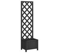vidaXL Jardinera con Enrejado Madera Maciza de Abeto Negro