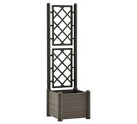 vidaXL Jardinera con Enrejado Pérgola Arriate Macetero Caja de Flores Bandeja Plantas Jardín Porche Decoración Patio Estable PP Gris Antracita