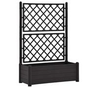 vidaXL Jardinera con Enrejado Pérgola Arriate Macetero Caja de Flores Bandeja Plantas Jardín Porche Decoración Patio PP Gris Antracita 100x43x142 cm