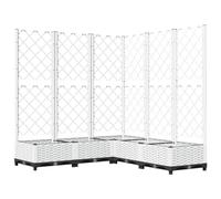 vidaXL Jardinera con Enrejado PP Blanco 120x120x121,5 cm