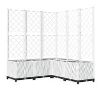 vidaXL Jardinera con Enrejado PP Blanco 120x120x136 cm