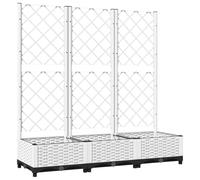vidaXL Jardinera con Enrejado PP Blanco 120x40x121,5 cm