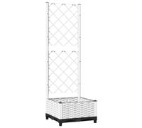 vidaXL Jardinera con Enrejado PP Blanco 40x40x121,5 cm