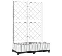 vidaXL Jardinera con Enrejado PP Blanco 80x40x121,5 cm