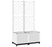 vidaXL Jardinera con Enrejado PP Blanco 80x40x136 cm
