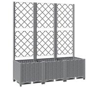 vidaXL Jardinera con Enrejado PP Gris Claro 120x40x136 cm