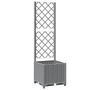 vidaXL Jardinera con Enrejado PP Gris Claro 40x40x136 cm