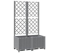 vidaXL Jardinera con Enrejado PP Gris Claro 80x40x136 cm