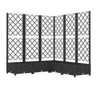 vidaXL Jardinera con Enrejado Macetero Soporte Caja Plantador Flores Plantas Jardín Patio Terraza Balcón Decoración PP Negro 120x120x121,5 cm