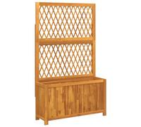 vidaXL Jardinera con enrejado y estante acacia maciza 100x32x165 cm