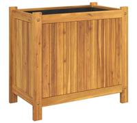 vidaXL Jardinera con Forro, Maceta para Flores Plantas, Macetero de Hierbas, Decoración para Jardín Patio Balcón Terraza, Madera Maciza de Acacia