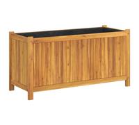 vidaXL Jardinera con Forro, Maceta para Flores Plantas, Macetero de Hierbas, Decoración para Jardín Patio Balcón Terraza, Madera Maciza de Acacia