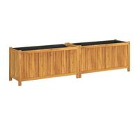 vidaXL Jardinera con forro – Macetero para flores y hierbas, madera maciza de acacia