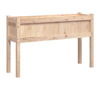 vidaXL Jardinera con Patas Elevada Rectangular para Plantas y Flores - Macetero Exterior para Balcón y Terraza de Madera Maciza de Pino
